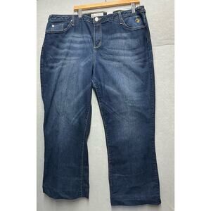 Phat Fashion Silver Label Denim Embroidered Blue Jeans Size 24  Hemmed